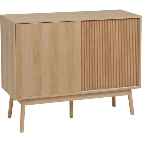 Buffet - JUANIO - Modèle Standard - 2 portes - Bois naturel - 115 x 39,5 x 90 cm (1/5)