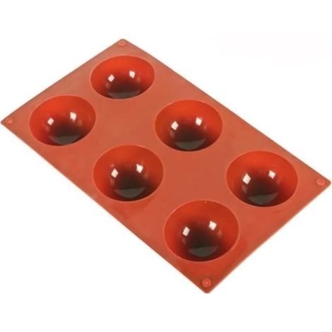 Moule à dessert 6 cavités demi-sphère en silicone alimentaire pour gâteau, pâtisserie maison et cuisine (1/5)