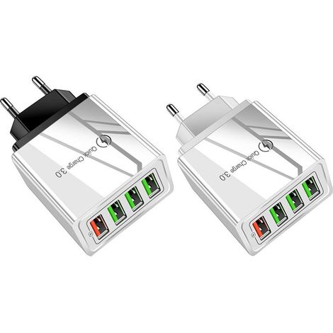 Schnellladegerät mit 4 USB-Schnellladeanschlüssen (3.0) – Netzteil für Smartphones (1/3)