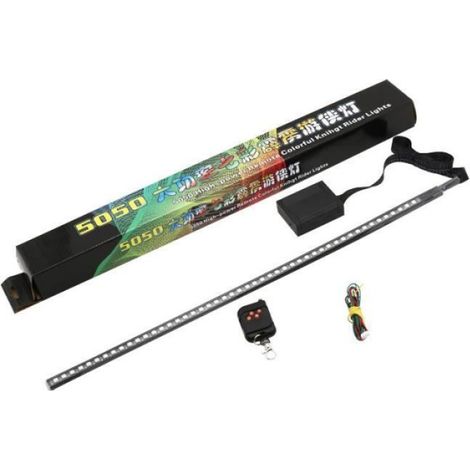 Accessoires de voiture 22" 7-couleur DC 12V 48 LED RGB Scanner Voiture Flash SUV Moto Strobe Knight Rider Kit PVC Flash Light Strip (1/4)