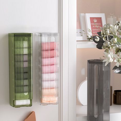 Boîte de Rangement pour Sous-vêtements Murale Multifonction Organisateur pour Culottes Chaussettes Sac Poubelle Transparent pour Salle de Bain Cuisine (1/5)