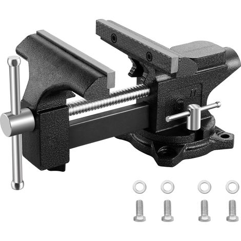 Teeno – Étau d'établi 150 mm – Acier moulé – Base pivotante 270° – Force de serrage 1000 kg – Ouverture 115 mm – Usage professionnel