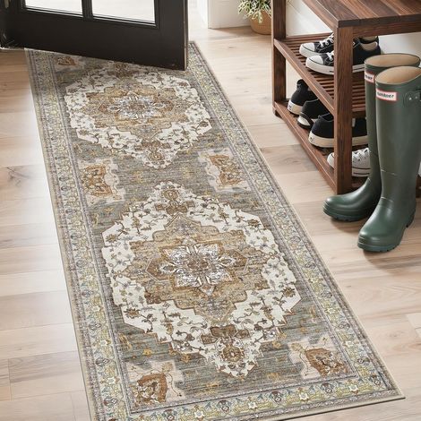 Tapis de Couloir Vintage Lavable antidérapant 80x200cm (1/5)