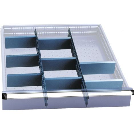 Separations en métal pour tiroirs Serie 115 - 714 x707 mm H 50/75/100/125/150/200/250 mm Heco HE115200D1BL (1/4)