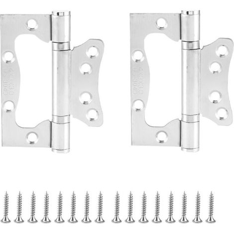 2 Pcs Porte Silencieux Charnière en Acier Inoxydable Maison Bois Porte Silencieux Charnière Matériel Accessoires Pas Besoin de Fente