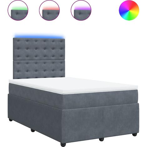 Maison Exclusive - Cama box spring con colchón terciopelo gris os (1/5)