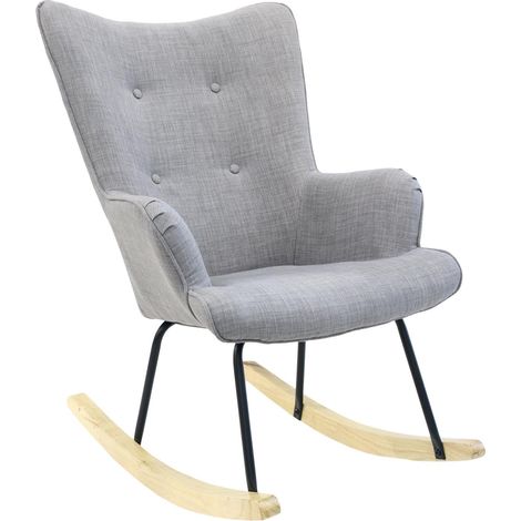 Fauteuil a bascule gris 65x96x80 cm