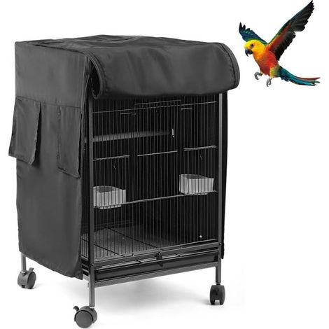 Housse de Cage à Oiseaux, Protection Lavable pour Cage à Perroquet, Couverture de Grillage à Oiseaux, Coupe-Vent, Pare-Soleil et Respirante pour Oiseaux d'automne-Hiver, Chaud et Confortable (1/5)