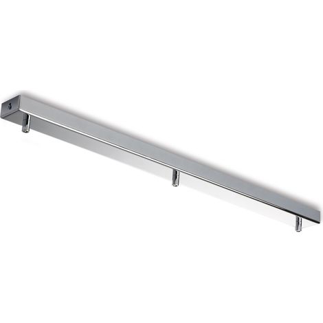 Rosone rettangolare multicavo in ferro cromo con 3 fori H.3 - L.70 x 5
