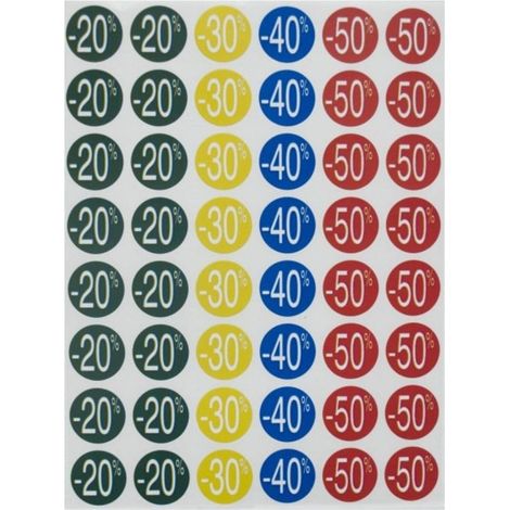 Étiquettes - AGIPA - Pochette de 240 - Remise de 20% à 50% - Diamètre 24mm