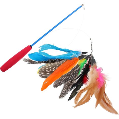 Replacement Head Set for Fiberglass and EVA Cat Teasing Stick, Portable and Easy-to-Carry Toy for Indoor Cats (1/5)