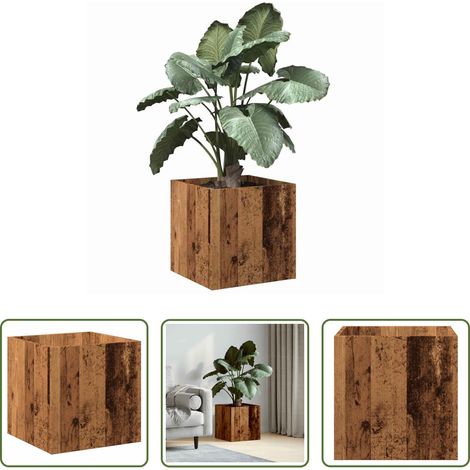 Holzwerkstoff - Pflanzgefäß Altholz-Optik 40x40x40 cm Holzwerkstoff (1/5)