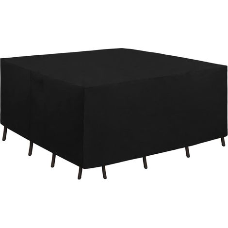 Easy-Going 600D Heavy Duty Schutzhülle für Gartenmöbel, Schutzhülle für quadratische Tisch- und Stuhlsets im Außenbereich, wasserdichte Schutzhülle für Gartenmöbel-Sets (84"L x 84"B x 28"H, Schwarz) (1/5)