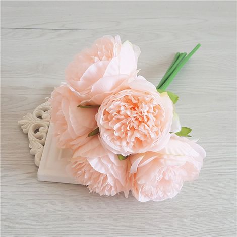 Pivoine artificielle, fausse pivoine, pivoine en soie, bouquet de mariage (rose) (1/5)