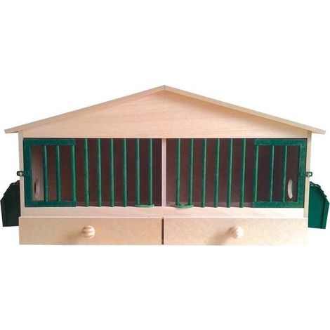 Gabbia per Uccelli in Legno con 2 compartimenti, Canarini, Perdrix, Parrocchetti e Uccelli Esotici, 48x27x36 cm (1/5)