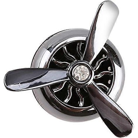 Mini diffuseur de parfum d'ambiance pour voiture, clip de ventilation, conditionneur d'air à huile essentielle, ventilateur en alliage, diffuseur de parfum en forme d'hélice (noir)-Black (1/2)