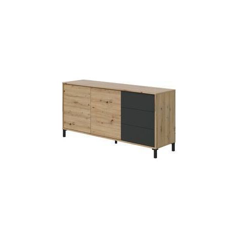 MADIA 2 ANTE +3 CASS 154X41X74 CM ROVERE/GRIGIO