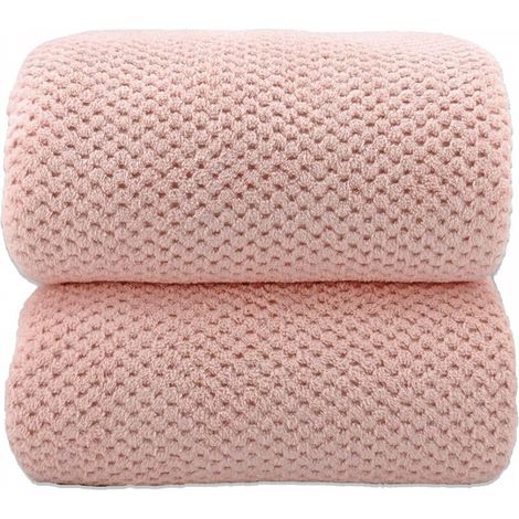 Grande serviette de bain adulte, serviette de bain de luxe extra large, microfibre ultra-douce et très absorbante, rose, 90175cm (1/5)