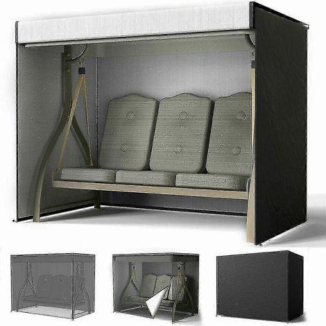 Housse de balançoire de jardin, protection imperméable, légère et durable (noir - 1406691cm) (1/5)