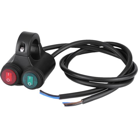 Interruptor universal de doble botón, modelo D, para manillares de motocicleta de 22 mm: faros delanteros, luces de freno, luces antiniebla y claxon. (1/2)