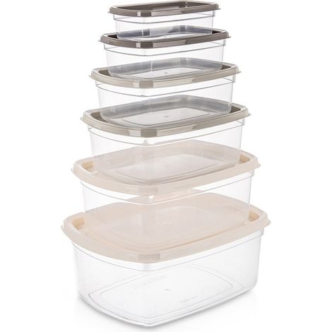 Contenitori per alimenti con coperchio, set di 6 portapranzi (1/5)