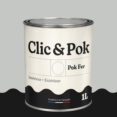 Peinture Fer Antirouille – Métal Extérieur Intérieur, Satinée, Protection Rouille - 1L - RAL 7035 - Gris clair