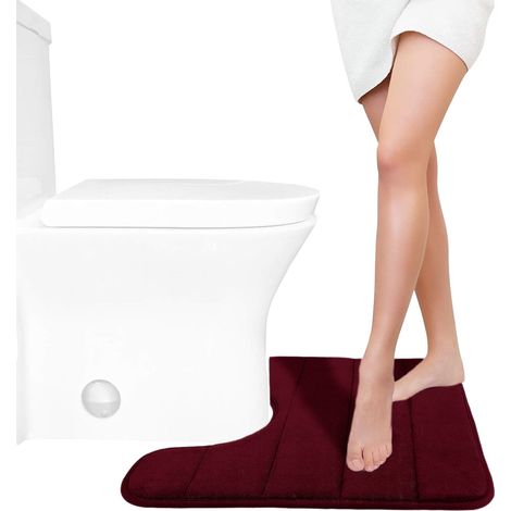 Tapis De Bain En Forme De U - Mousse À Mémoire De Forme - Pour Toilette - 40 X 50 Cm - 1 Pièce (1/5)