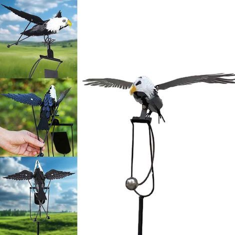 Eagle Windmill - Metal Wrought Iron Garden Ornament - Outdoor Courtyard Decoration - 1 Piece (1/4)