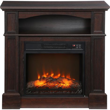 Cheminée électrique effet flammes LED luminosité réglable avec télécommande - 1800 W - 80,5 x 32,3 x 80,5 cm (1/5)