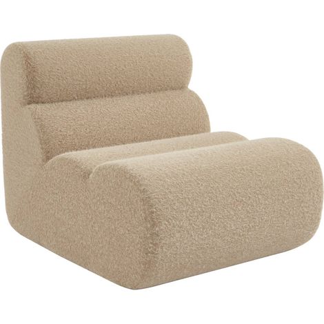 sweeek - Modularer Lounge-Sessel mit Bezug im Alpaka-Look , Stoff, Beige (1/5)