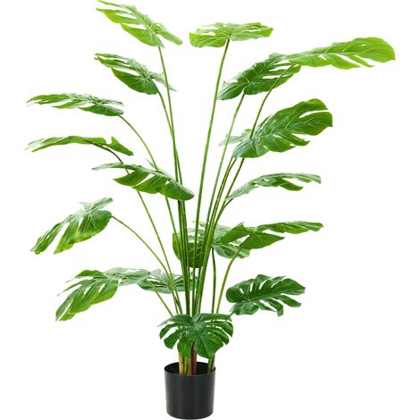 Künstliche Monstera Deliciosa, 150 cm, im grünen Topf für den Innenbereich