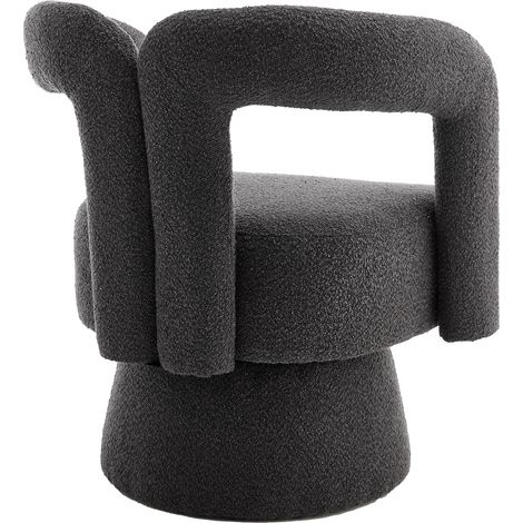 Fauteuil moderne en Tissu, couleur Gris Foncé, 67 x 55 x 74 cm, pour salon, bureau et petit appartement, de qualité supérieure (1/5)