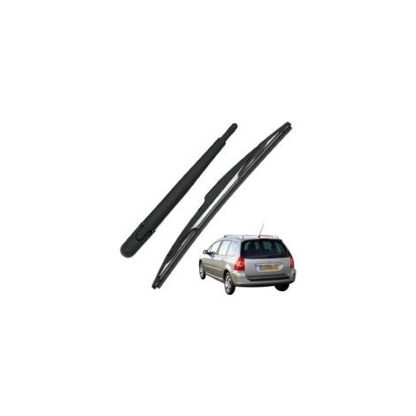 Kit de reemplazo de brazo y escobilla limpiaparabrisas traseros de caucho natural para todo tipo de clima, compatible con Peugeot 307 (2001-2008).
