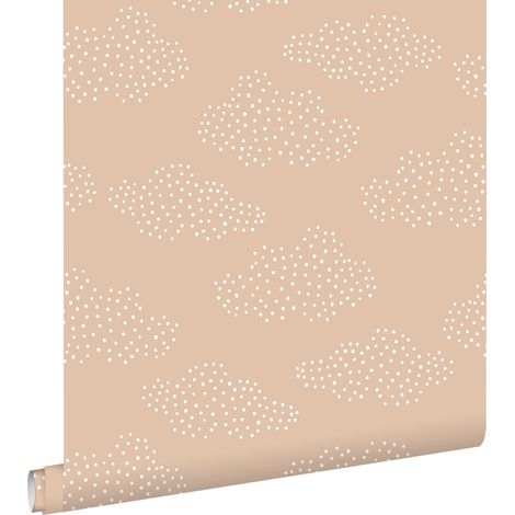 papier peint petits nuages terracotta claire - ESTAhome (1/5)