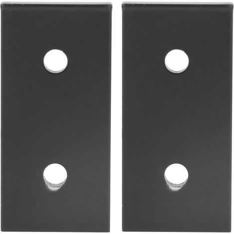 2 Stück 2-Loch-Verbindungsplatten, druckfest, rechteckig, flach, Aluminiumlegierung, schwarz, 3030 (1/5)