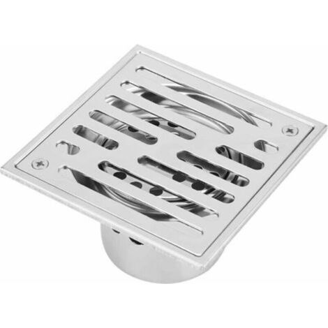 Caniveau de Douche en Acier Inoxydable 110x110mm, 150x150 mm, Siphon de Sol pour Salle de Bain de Grand Calibre