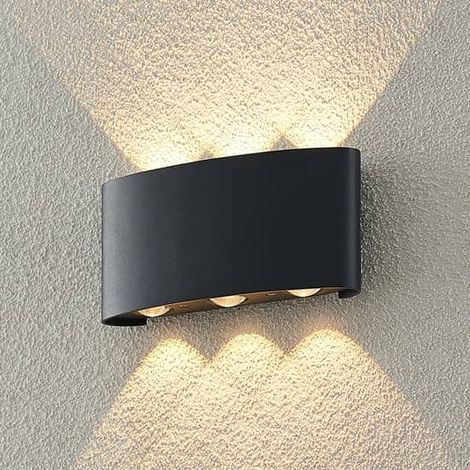 [NEUWERTIG] Wandleuchte Wandlampe LED ELC Emirana LED-Außenwandleuchte Wandlicht Alu Glas (1/2)