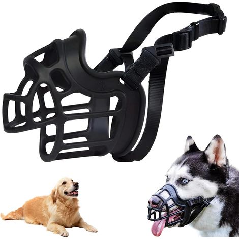 Dog Muzzle, Anti-Bark and Anti-Bite, Adjustable Silicone Dog Muzzle for Dogs, Breathable Pet Mask, Prevents Chewing (M) (1/3)
