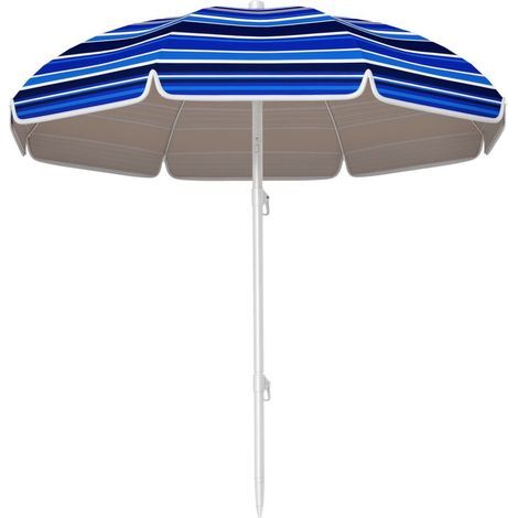 Parasol de plage Ø 1,8 m grand parasol inclinable pliable protection solaire UPF50+ légère sac de transport multicolore (1/5)