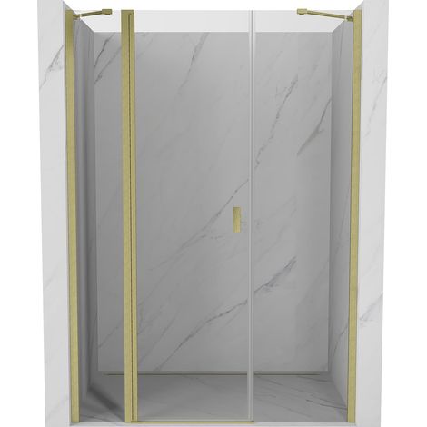 Mexen Mist porta doccia a battente 120 cm, trasparente, oro spazzolato - 8A4-120-001-55-00 (1/5)