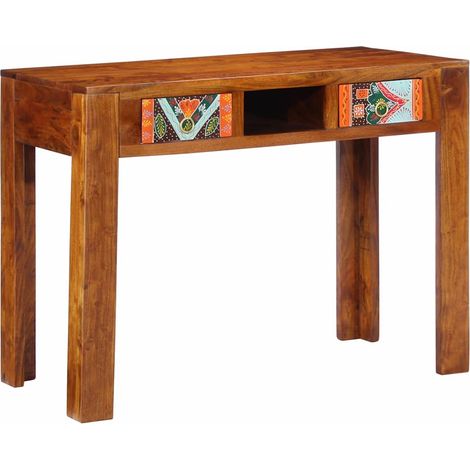 Bureau，Table de travail，Table d'étude avec tiroir Marron 100 x 50 x 75 cm Bois d'acacia massif CFW69309 (1/5)