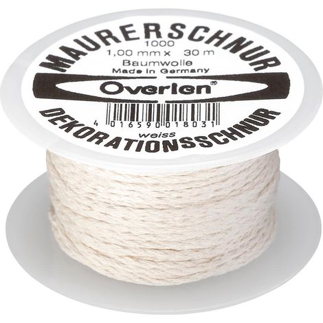 Overlen Baumwollkordel 1,0mm 30m weiß Overmann (1/2)