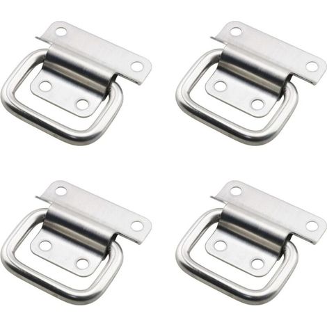 Poignée pliante en acier inoxydable, poignée de caisse, poignée de boîte à outils, argent, 4 pièces (petite) (1/4)
