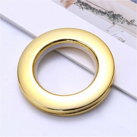 Lot de 100 œillets de rideau-4,2 de diamètre intérieur-En plastique ABS - Faible bruit-Pour rideaux à œillets-Dorés