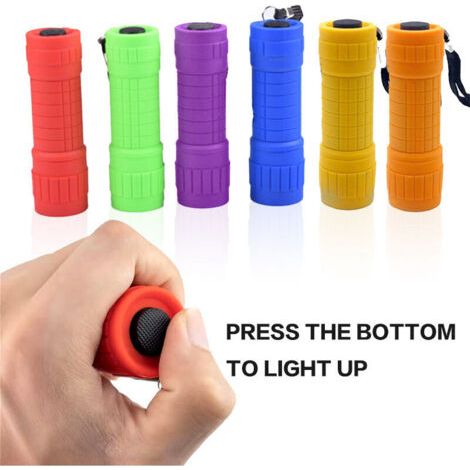 Lot de 5 lampes de poche fluorescentes à LED COB pour enfants, lampes de poche portables et pratiques pour les fêtes, la randonnée, le camping, en 5 couleurs