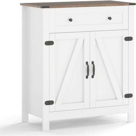 Kitchen Pantry Cabinet with Drawer and Adjustable Shelf, Floor Standing Coffee Station for Dining Room (1/5)