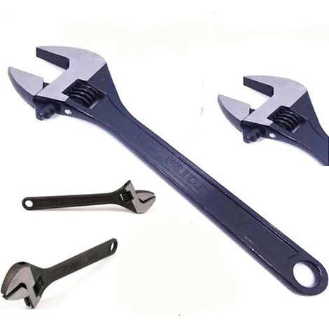 450mm 18 Long Adjustable Spanner 42mm Wide Jaw Adjustable Wrench Strong Forge Steel Multi Function Tool for Household Workshop Garage (1/4)