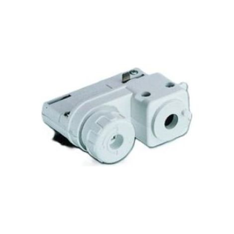 Adattatore meccanico elettrico per binario 7700 in plastica bianca ip20 rossini illuminazione 7704-b