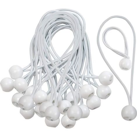 Lot of 50 long loop tensioners - White - 15 cm, white label