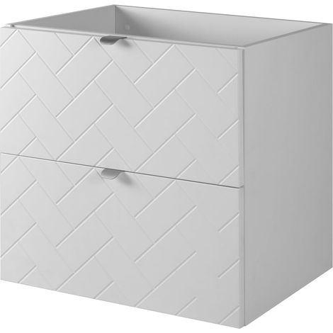 Mobile da bagno, Bianco Opaco, 60 x 57 x 46 cm, Maniglie Argento (1/5)